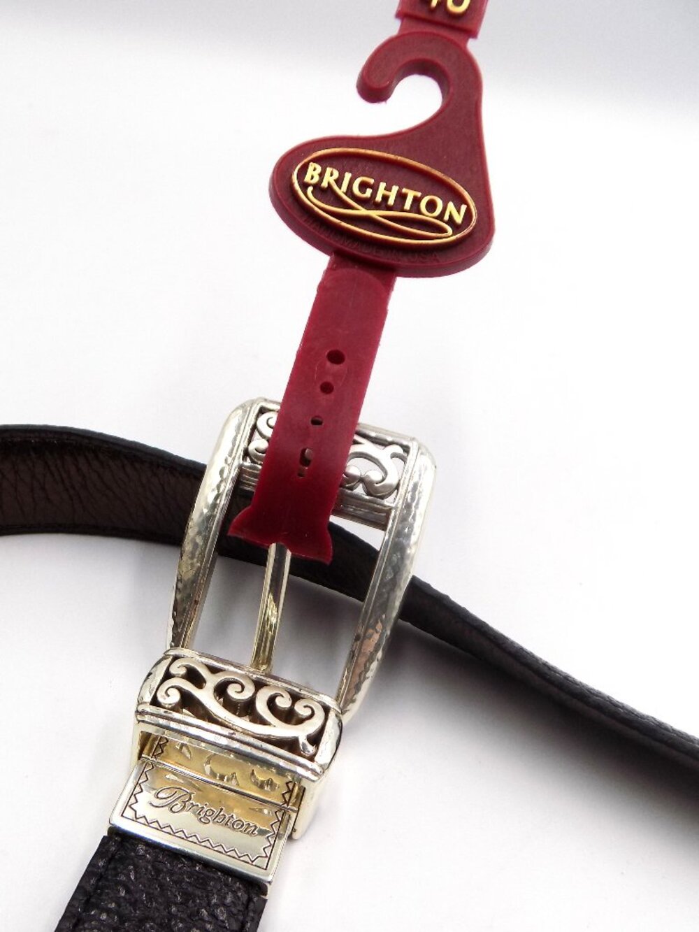 Brighton Western Mantilla Reversible Leather Belt Size 40 Black / Bronze - Picture 6 of 6